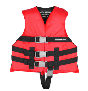Airhead-General Boating Life Jacket Vest | Child-Adult-Red / Child