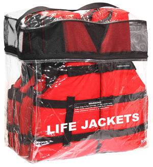 Airhead-General Boating Life Jacket Vest | Child-Adult-Red / Adult Universal 4-Pack